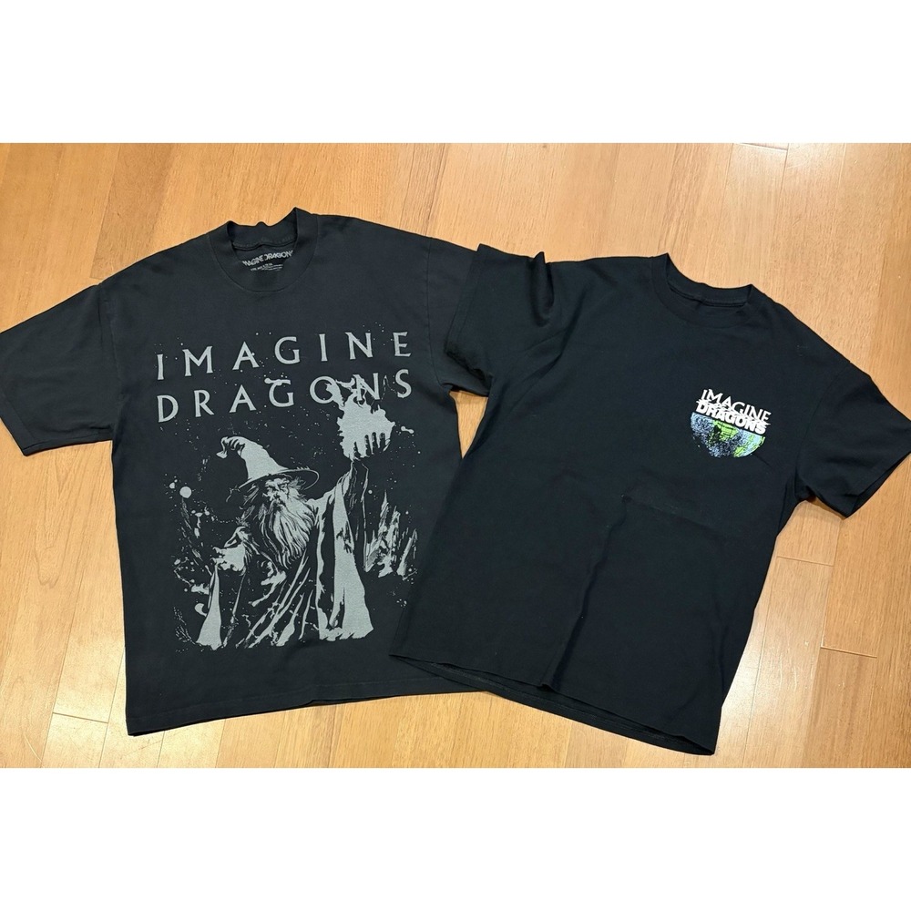 Lot Of 2 Imagine Dragons Official Wizard LOOM MERCURY World Tour T-Shirts EUC